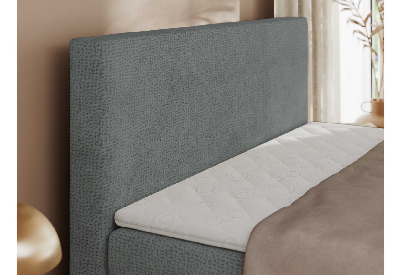 Łóżko kontynentalne JAGUAR 180x200 - H3 - szary, struktura