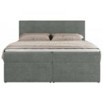 Łóżko kontynentalne JAGUAR 200x200 - H3 - szary, struktura