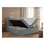 Łóżko kontynentalne JAGUAR 140x200 - H4 - szary, struktura