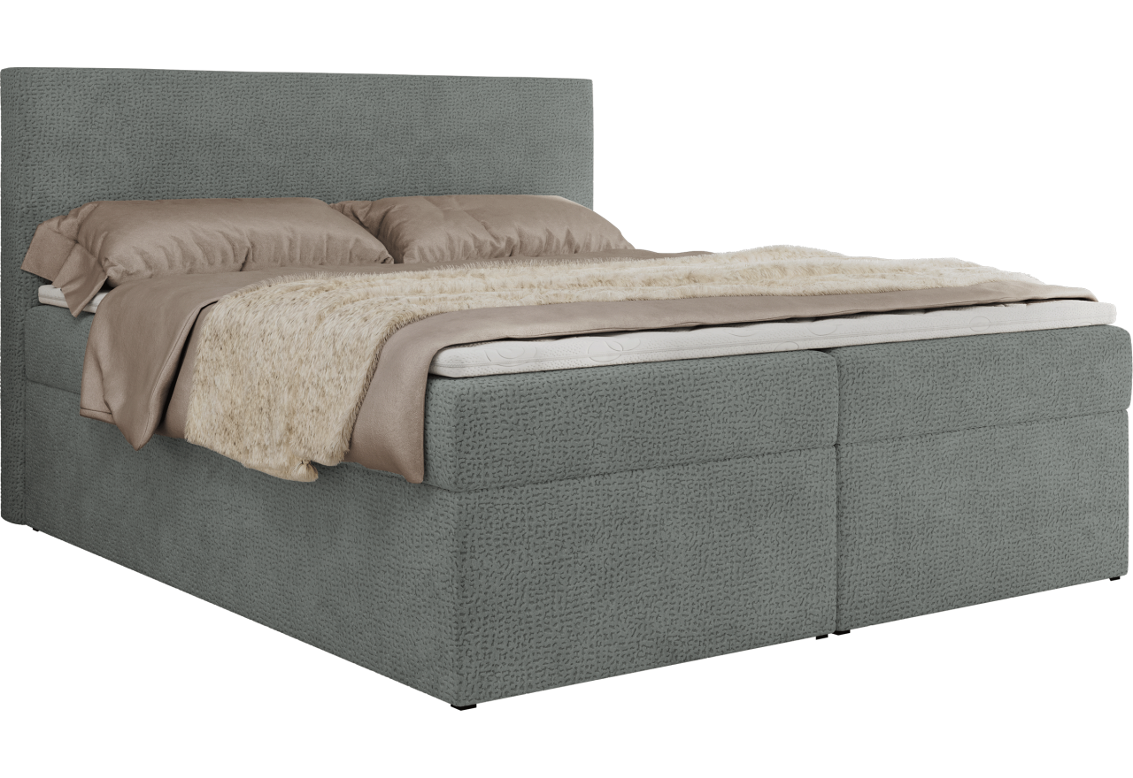 Łóżko kontynentalne JAGUAR 160x200 - H4 - szary, struktura