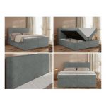 Łóżko kontynentalne JAGUAR 200x200 - H4 - szary, struktura