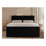 Łóżko kontynentalne JAGUAR 140x200 - H3 - czarny, struktura