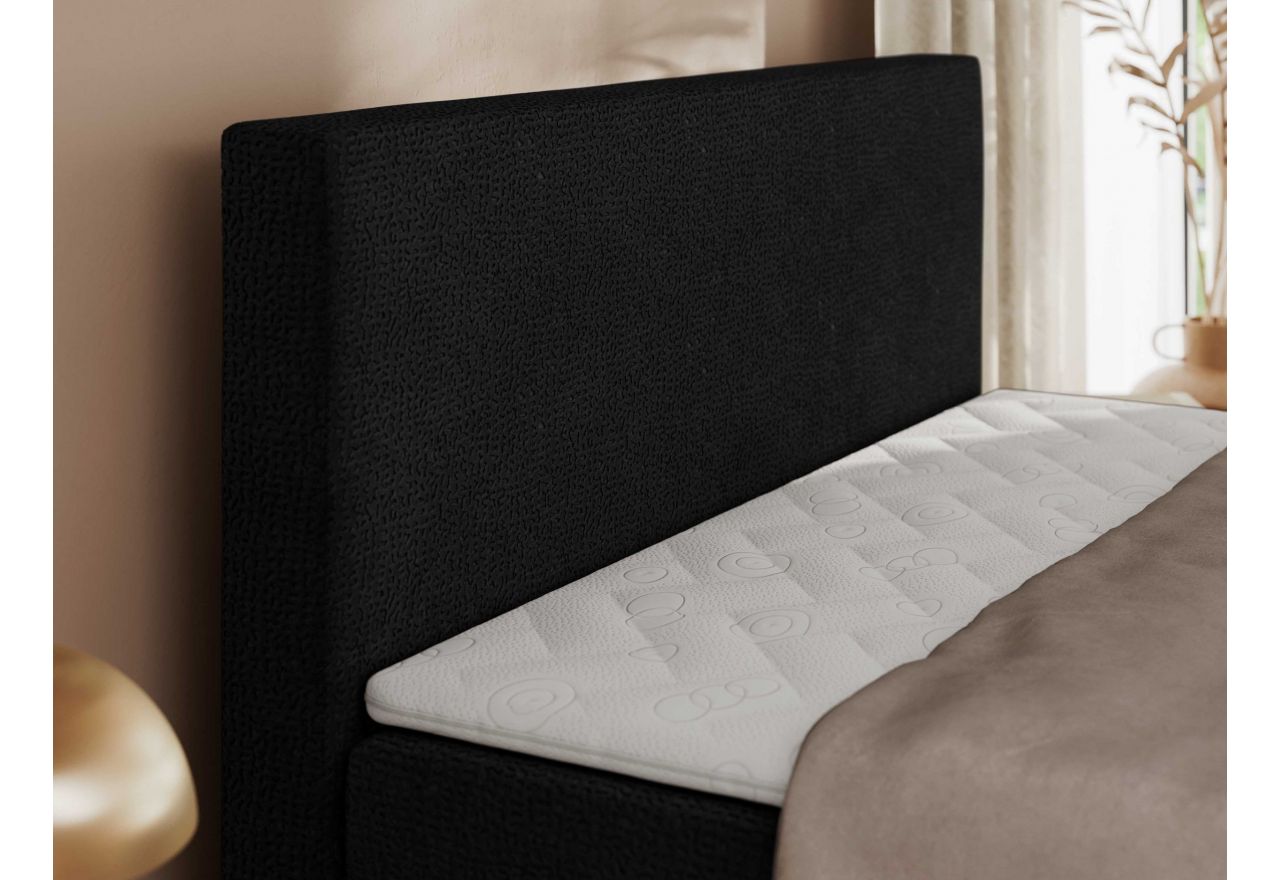 Łóżko kontynentalne JAGUAR 140x200 - H3 - czarny, struktura