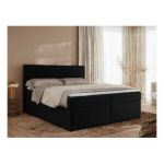 Łóżko kontynentalne JAGUAR 160x200 - H3 - czarny, struktura