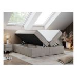 Łóżko kontynentalne bez wezgłowia BESS 120x200 - Matana 17 - beżowy - OUTLET