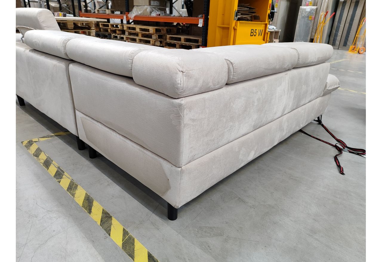 Narożnik PETER L - Monolith 02 - beżowy - OUTLETU