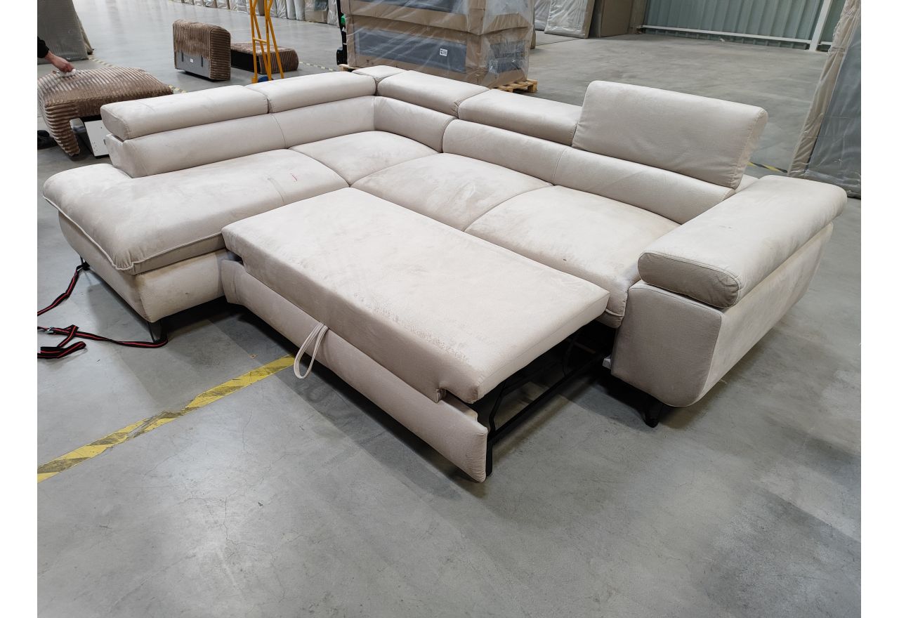 Narożnik PETER L - Monolith 02 - beżowy - OUTLETU