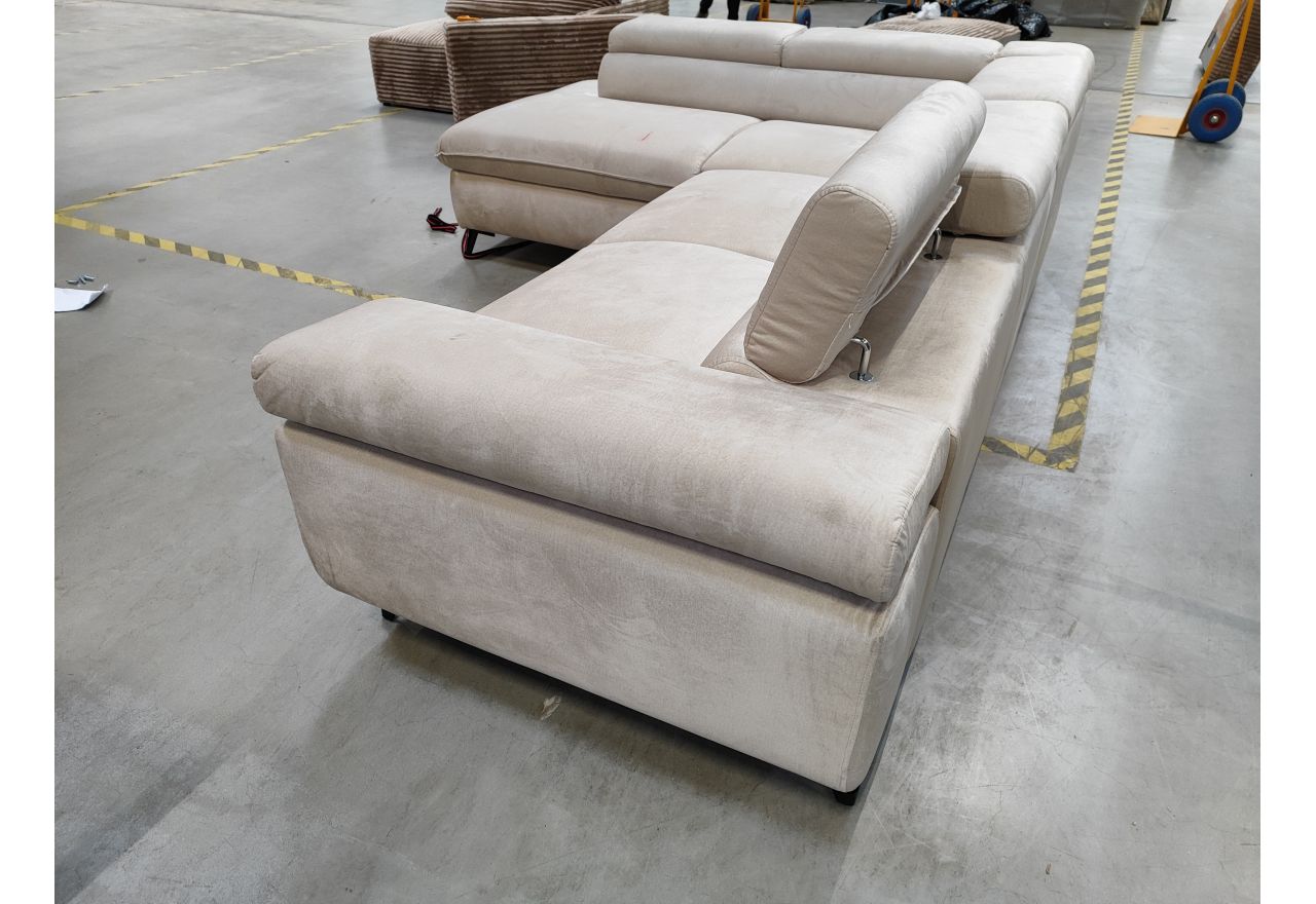 Narożnik PETER L - Monolith 02 - beżowy - OUTLETU