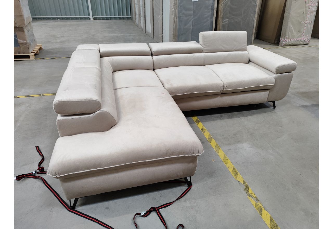 Narożnik PETER L - Monolith 02 - beżowy - OUTLETU