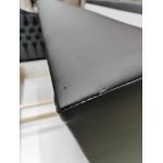 Łóżko kontynentalne GRIMALDI 180x200 - Soft 11 - czarna ekoskóra - OUTLETU