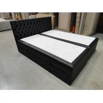 Łóżko kontynentalne GRIMALDI 180x200 - Soft 11 - czarna ekoskóra - OUTLETU