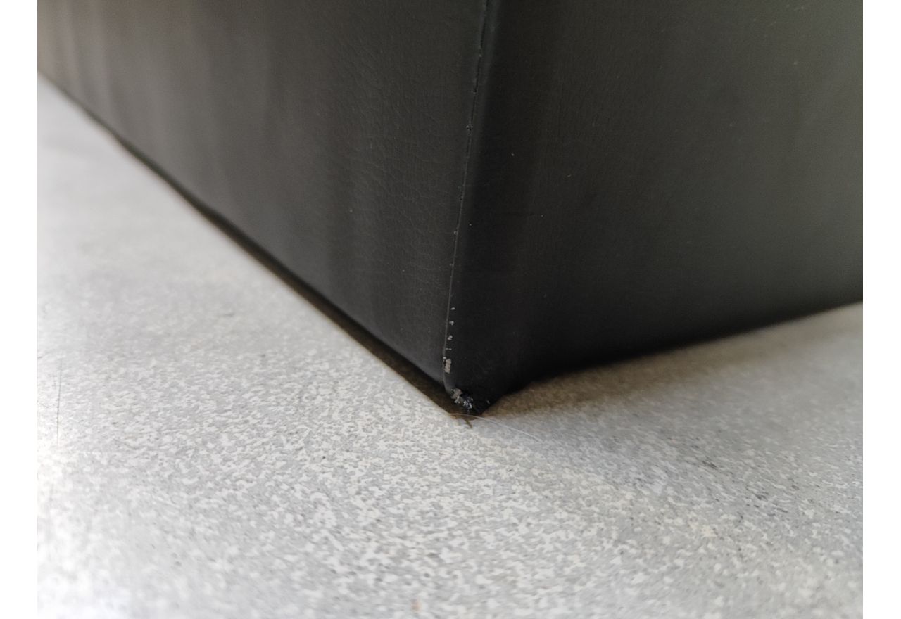 Łóżko kontynentalne GRIMALDI 180x200 - Soft 11 - czarna ekoskóra - OUTLETU