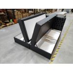 Łóżko kontynentalne GRIMALDI 180x200 - Soft 11 - czarna ekoskóra - OUTLETU