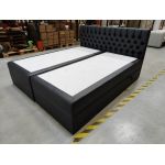 Łóżko kontynentalne GRIMALDI 180x200 - Soft 11 - czarna ekoskóra - OUTLETU