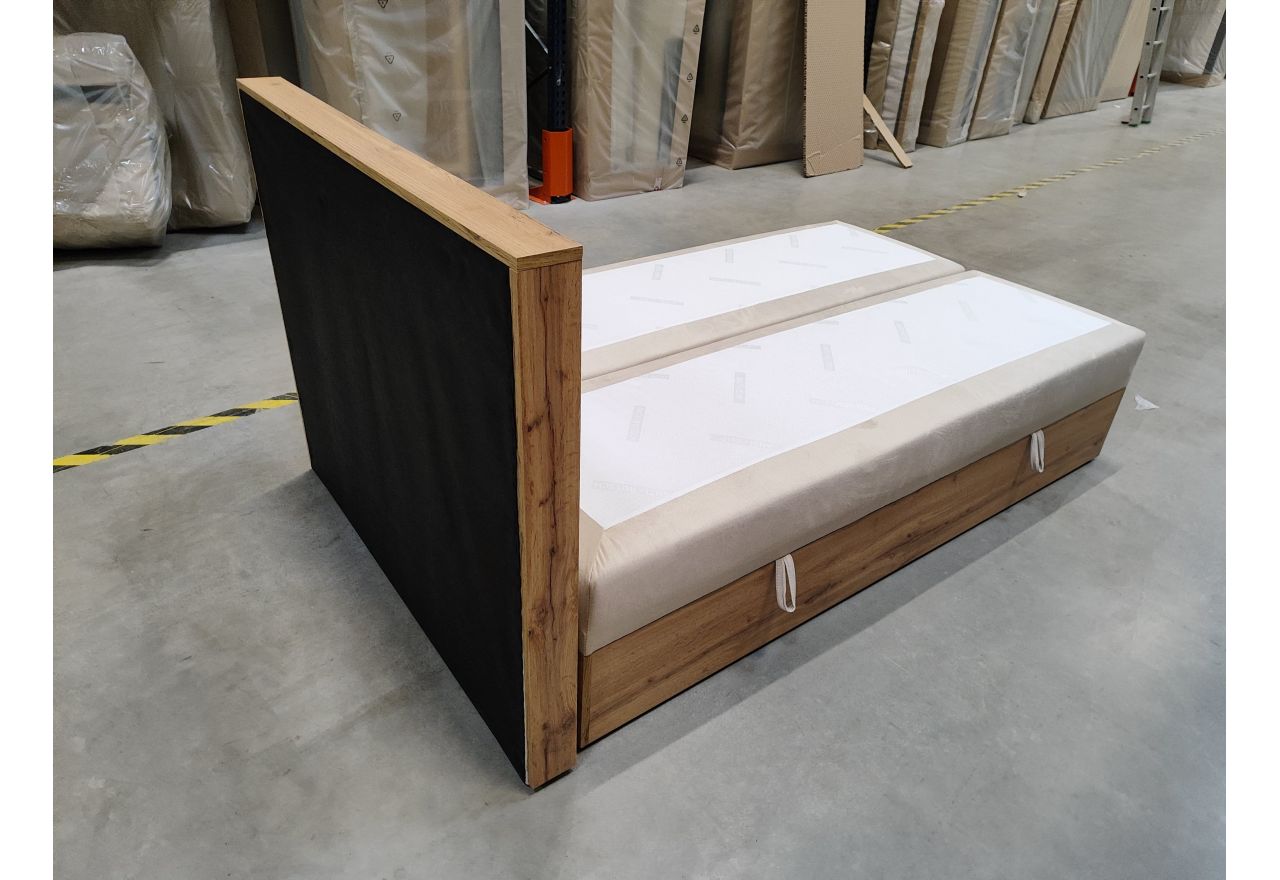 Łóżko kontynentalne ALBERO 4 120x200 - Monolith 02 - beżowy - OUTLET