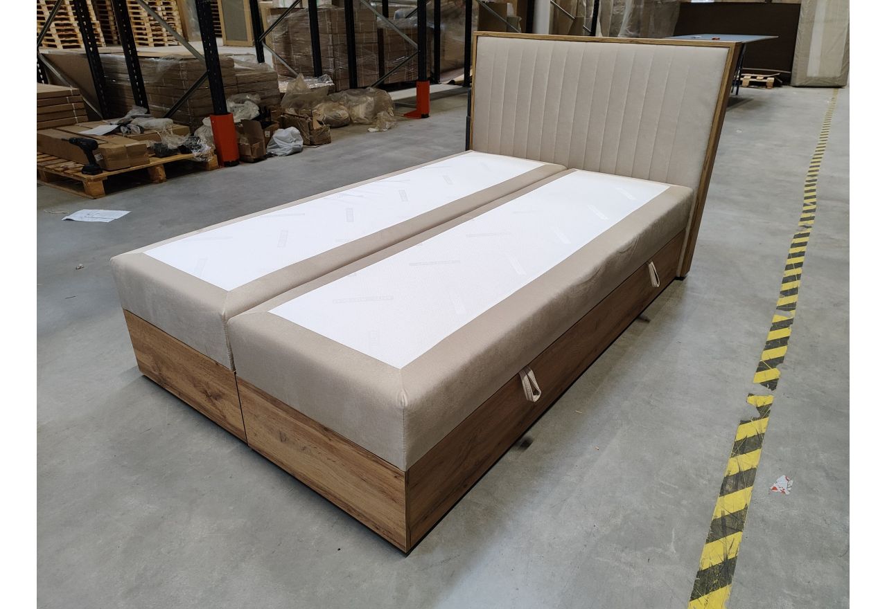 Łóżko kontynentalne ALBERO 4 120x200 - Monolith 02 - beżowy - OUTLET