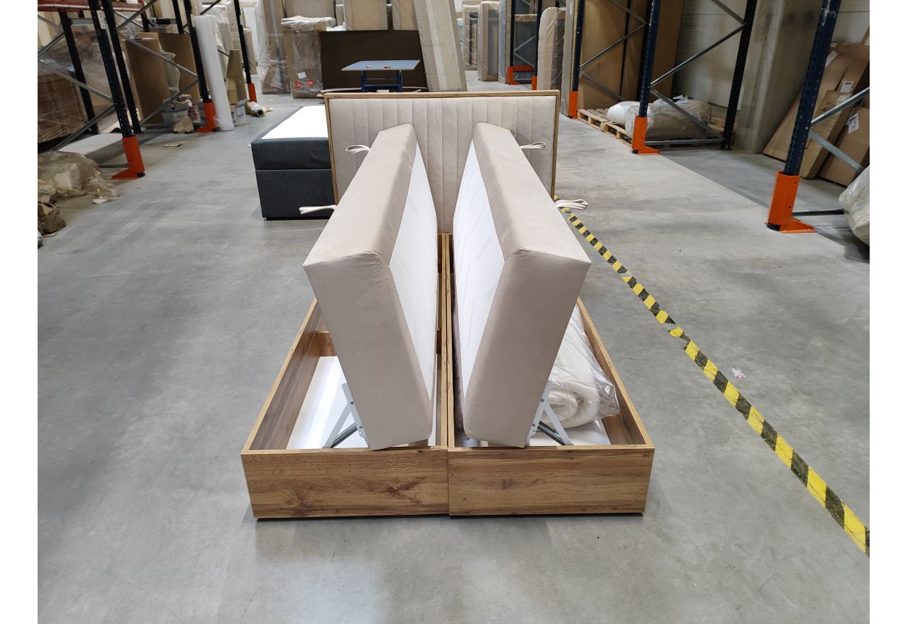 Łóżko kontynentalne ALBERO 4 120x200 - Monolith 02 - beżowy - OUTLET