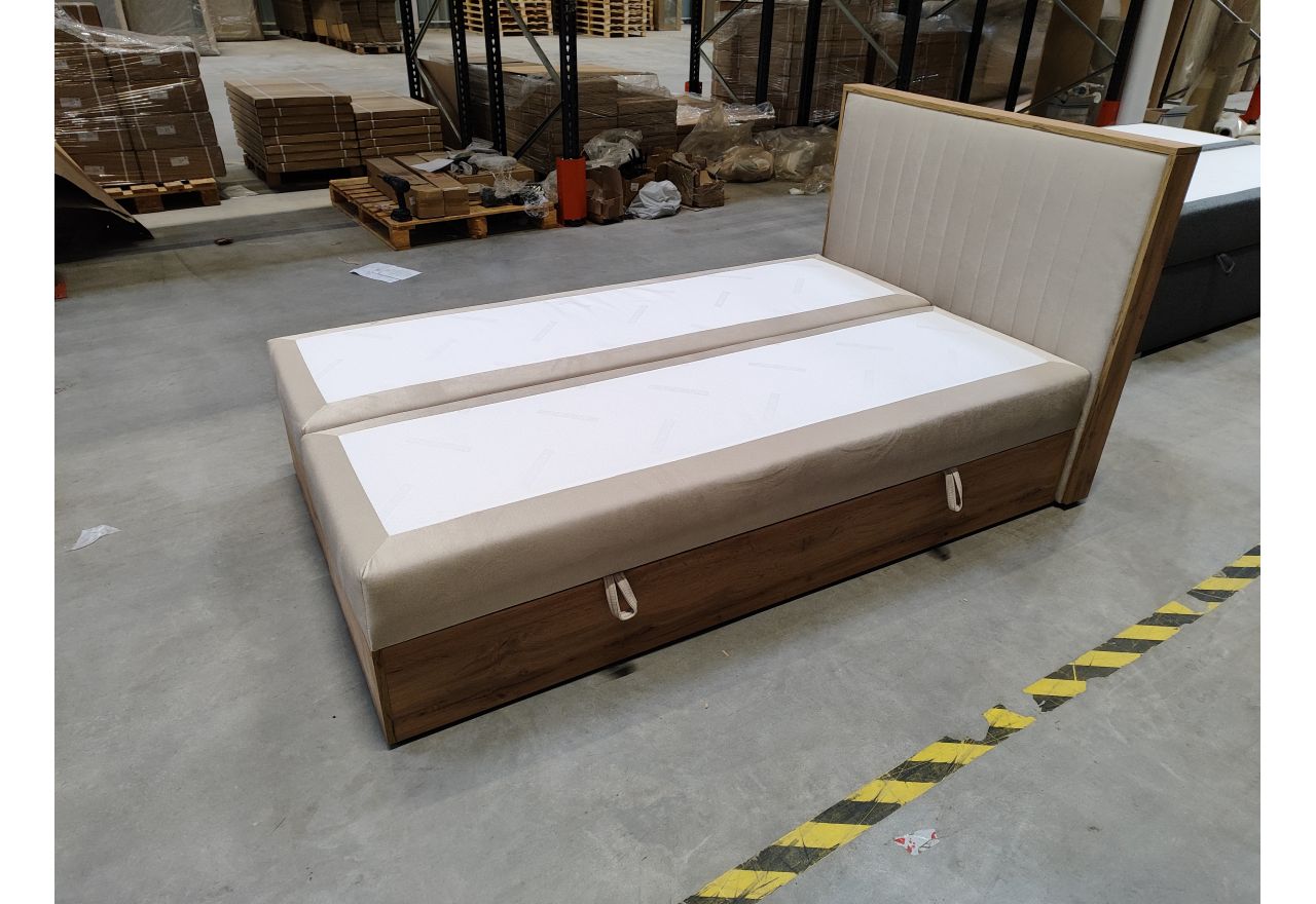 Łóżko kontynentalne ALBERO 4 120x200 - Monolith 02 - beżowy - OUTLET