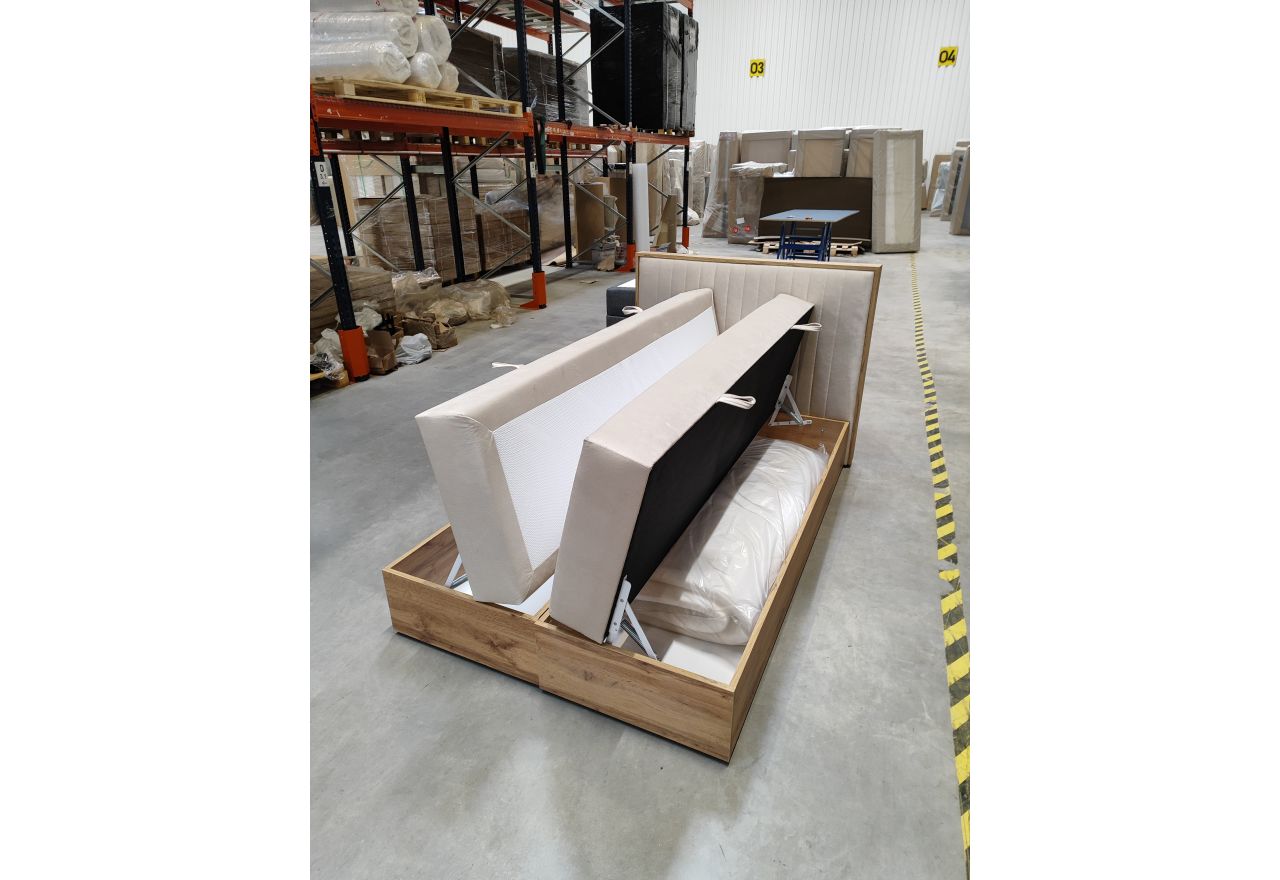 Łóżko kontynentalne ALBERO 4 120x200 - Monolith 02 - beżowy - OUTLET