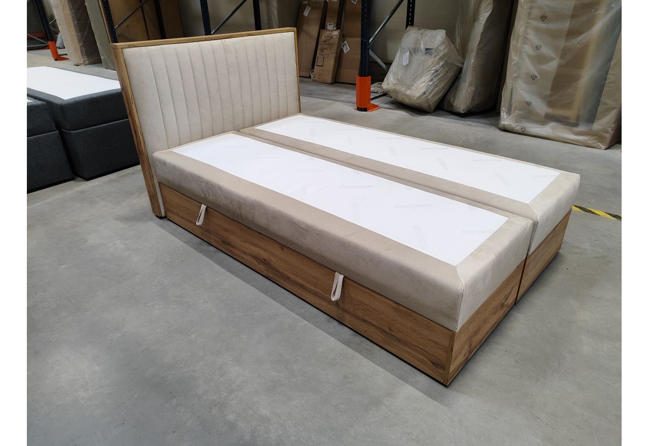 Łóżko kontynentalne ALBERO 4 120x200 - Monolith 02 - beżowy - OUTLET