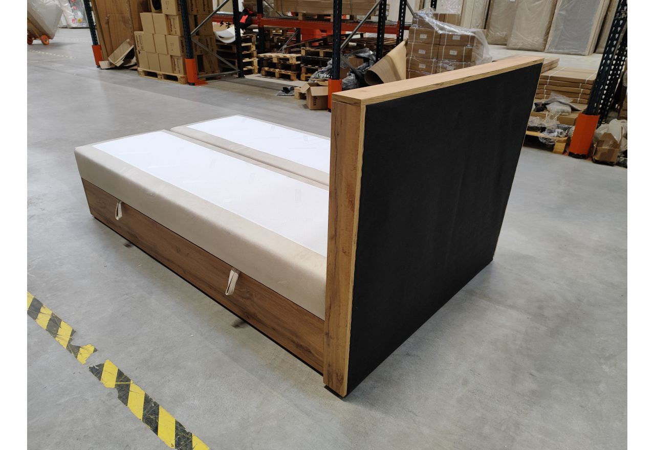 Łóżko kontynentalne ALBERO 4 120x200 - Monolith 02 - beżowy - OUTLET