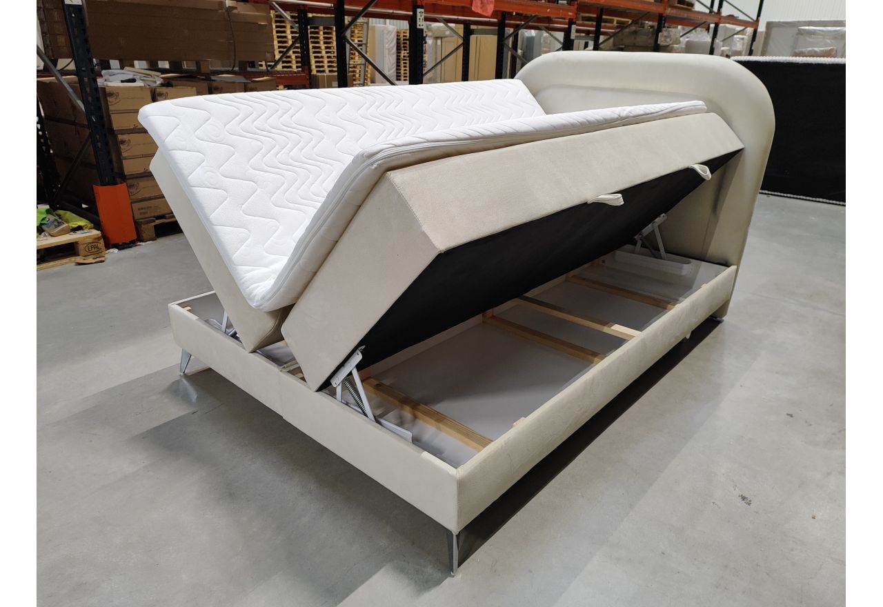 Łóżko kontynentalne EIRA 140x200 - Monolith 02 - beżowy - OUTLET