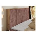 Łóżko kontynentalne WOOD CLASSIC 180x200 - H3 - różowy, sztruks