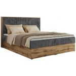 Łóżko kontynentalne WOOD CLASSIC 180x200 - H4 - szary, sztruks