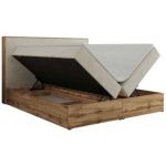 Łóżko kontynentalne WOOD CLASSIC 140x200 - H3 - kremowy, struktura