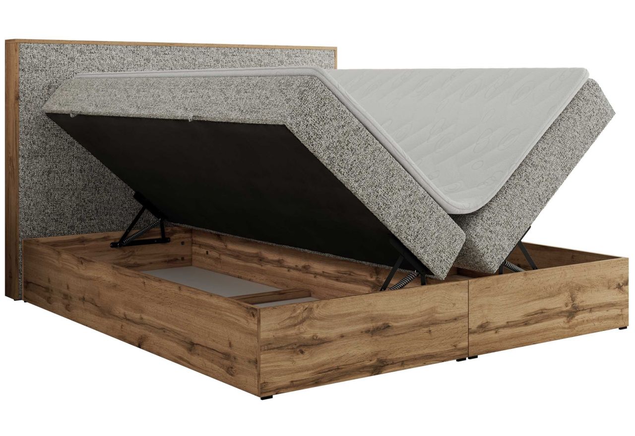 Łóżko kontynentalne WOOD CLASSIC 140x200 - H4 - beżowy, struktura