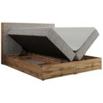 Łóżko kontynentalne WOOD CLASSIC 180x200 - H4 - beżowy, struktura