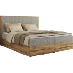Łóżko kontynentalne WOOD CLASSIC 200x200 - H4 - beżowy, struktura