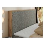 Łóżko kontynentalne WOOD CLASSIC 200x200 - H4 - szary, struktura