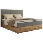 Łóżko kontynentalne WOOD CLASSIC 200x200 - H4 - szary, struktura