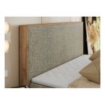 Łóżko kontynentalne WOOD CLASSIC 160x200 - H3 - ciemnobeżowy, struktura