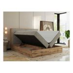 Łóżko kontynentalne WOOD CLASSIC 180x200 - H3 - ciemnobeżowy, struktura