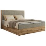 Łóżko kontynentalne WOOD CLASSIC 200x200 - H4 - ciemnobeżowy, struktura