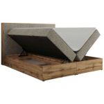 Łóżko kontynentalne WOOD CLASSIC 200x200 - H4 - ciemnobeżowy, struktura