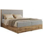 Łóżko kontynentalne WOOD CLASSIC 160x200 - H3 - jasnoszary, struktura