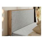 Łóżko kontynentalne WOOD CLASSIC 160x200 - H4 - jasnoszary, struktura