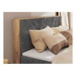 Łóżko kontynentalne WOOD CLASSIC KING 180x200 - H3 - szary, sztruks