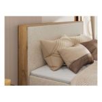 Łóżko kontynentalne WOOD CLASSIC KING 200x200 - H3 - kremowy, struktura
