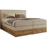 Łóżko kontynentalne WOOD CLASSIC KING 140x200 - H4 - kremowy, struktura