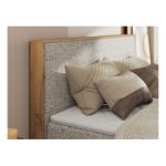Łóżko kontynentalne WOOD CLASSIC KING 140x200 - H4 - beżowy, struktura