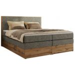 Łóżko kontynentalne WOOD CLASSIC KING 140x200 - H3 - szary, struktura