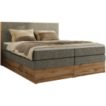 Łóżko kontynentalne WOOD CLASSIC KING 160x200 - H3 - szary, struktura