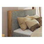 Łóżko kontynentalne WOOD CLASSIC KING 160x200 - H4 - szary, struktura