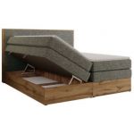 Łóżko kontynentalne WOOD CLASSIC KING 200x200 - H4 - szary, struktura