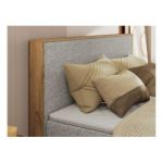 Łóżko kontynentalne WOOD CLASSIC KING 140x200 - H4 - jasnoszary, struktura
