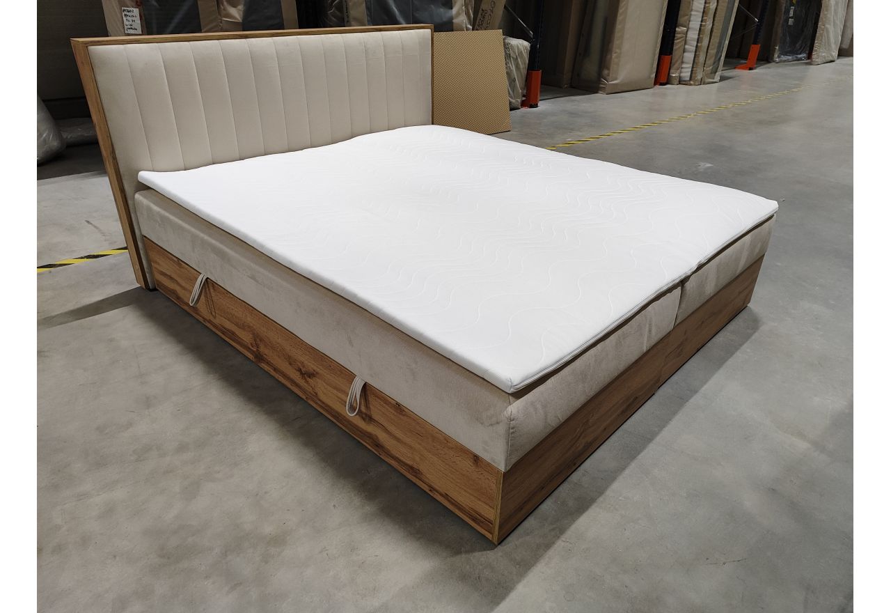 Łóżko kontynentalne ALBERO 4 180x200 - Monolith 02 - beżowy - OUTLETU